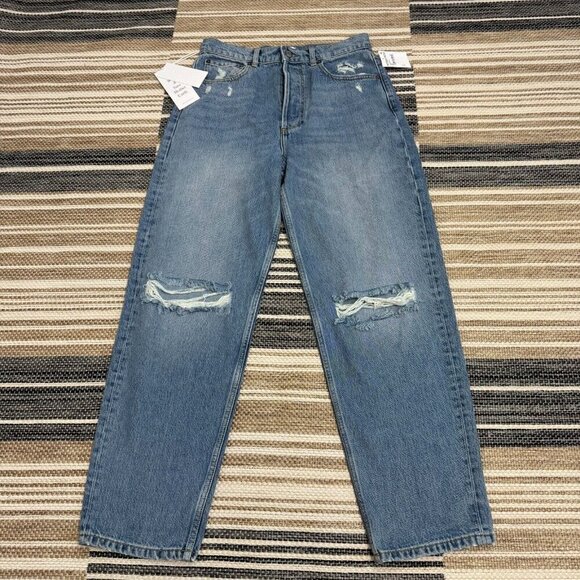 Boyish Denim - Boyish The Toby Relaxed Tapered Distressed Women's Denim Jeans Size 28